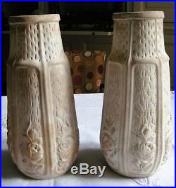Superbe Paire De Vases Ceramique Art Deco Belgique Cvaf