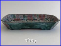 Superbe ancien PLAT CREUX VIDE POCHE signé CAZAUX en CERAMIQUE ART DECO oiseau