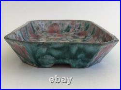 Superbe ancien PLAT CREUX VIDE POCHE signé CAZAUX en CERAMIQUE ART DECO oiseau
