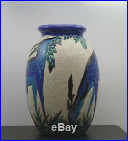 Superbe vase modèle daims Art Déco Keramis Charles Catteau céramique craquelée