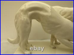 Superbes Lévriers Blancs Barzoi- Céramique Art-Deco Czechoslovakia