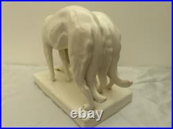 Superbes Lévriers Blancs Barzoi- Céramique Art-Deco Czechoslovakia