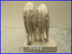 Superbes Lévriers Blancs Barzoi- Céramique Art-Deco Czechoslovakia