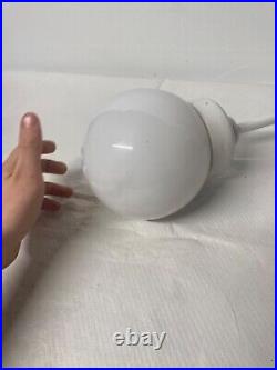 Suspension industriel art déco en porcelaine céramique abat-jour boule en verre