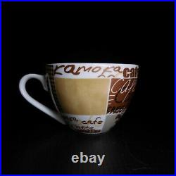 Tasse café céramique porcelaine fine vintage art déco bar table blanc N7886