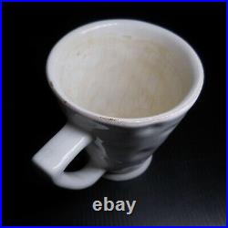 Tasse céramique faïence vintage art déco table fait main libellule blanc N8645