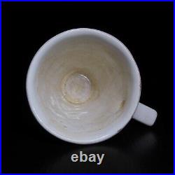 Tasse céramique faïence vintage art déco table fait main libellule blanc N8645