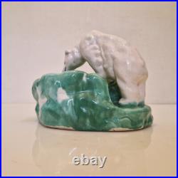 Tchécoslovaquie Ditmar Urbach Ours polaire céramique -Centre de table 1930