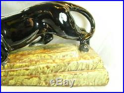 Tn Bavent Ceramique Ancienne Sculpture Animaliere Panthere Noire Black Panther