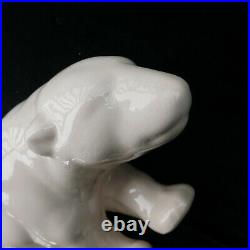 Très beau OURS style ART DECO céramique blanche craquelée no Pompon 43 x 23 cm