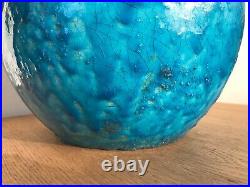 Très gros vase Lachenal Art Deco Lampe Céramique 5.9kg Bleu Blue H 29cm