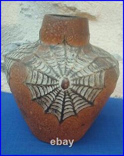 V66 RARE Grand Vase Céramique Joseph STRNACT Art Déco Toile Araignée Spider Web V66 RARE Grand Vase Céramique Joseph STRNACT Art Déco Toile Araignée Spider Web