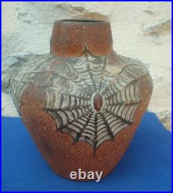 V66 RARE Grand Vase Céramique Joseph STRNACT Art Déco Toile Araignée Spider Web V66 RARE Grand Vase Céramique Joseph STRNACT Art Déco Toile Araignée Spider Web