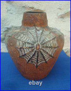 V66 RARE Grand Vase Céramique Joseph STRNACT Art Déco Toile Araignée Spider Web V66 RARE Grand Vase Céramique Joseph STRNACT Art Déco Toile Araignée Spider Web