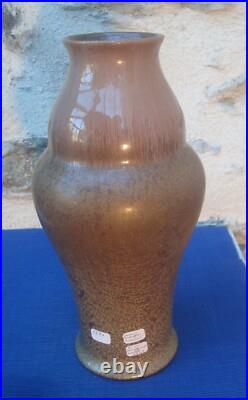 V69 Grand Vase Faïence Sarreguemines Cristallisation Art Déco Ogive V69 Grand Vase Faïence Sarreguemines Cristallisation Art Déco Ogive