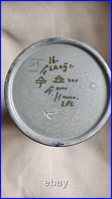 VASE 18,5 x 13,5cm Céramique Gouda Hollande Signé Numéroté Art Déco Parfait état
