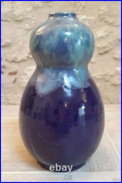 VASE ART DECO BLEU CERAMIQUE CAB Bordeaux ART EN GRES VERNISSÉ Félix Gète