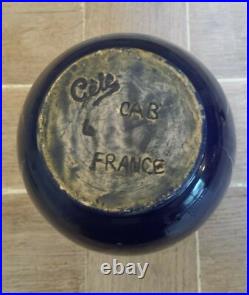 VASE ART DECO BLEU CERAMIQUE CAB Bordeaux ART EN GRES VERNISSÉ Félix Gète