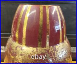 VASE CERAMIQUE Art Deco Dore Argente Rouge Sang Boeuf Fau & Guillard 49MAG 29/03 VASE CERAMIQUE Art Deco Dore Argente Rouge Sang Boeuf Fau & Guillard 49MAG 29/03