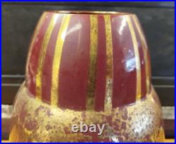 VASE CERAMIQUE Art Deco Dore Argente Rouge Sang Boeuf Fau & Guillard 49MAG 29/03 VASE CERAMIQUE Art Deco Dore Argente Rouge Sang Boeuf Fau & Guillard 49MAG 29/03