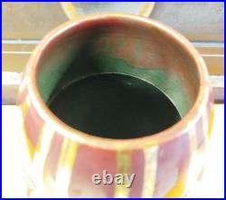 VASE CERAMIQUE Art Deco Dore Argente Rouge Sang Boeuf Fau & Guillard 49MAG 29/03 VASE CERAMIQUE Art Deco Dore Argente Rouge Sang Boeuf Fau & Guillard 49MAG 29/03