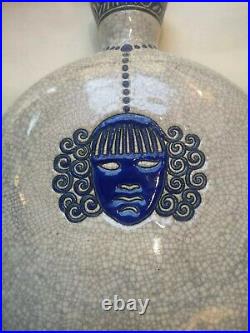 VASE GOURDE ART DÉCO 1920-1930 PRIMAVERA (Longwy) céramique craquelée no Gueden