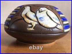 Vase ANDRÉ LEGRAND MOUGIN NANCY céramique Art Déco Nouveau moineaux coloniale XX