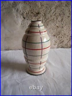 Vase Art Deco Ceramique Craquelee