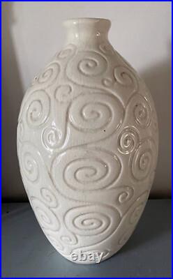 Vase Art Déco Saint-Clément signé Olive Gravée (1920-1930) céramique