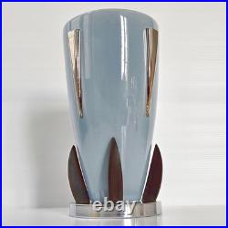 Vase Art Deco Vintage Scandinave 1920 Ceramique Palissandre Chrome 20s Retro