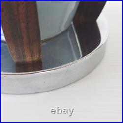 Vase Art Deco Vintage Scandinave 1920 Ceramique Palissandre Chrome 20s Retro