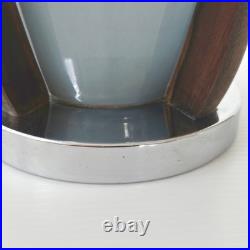 Vase Art Deco Vintage Scandinave 1920 Ceramique Palissandre Chrome 20s Retro