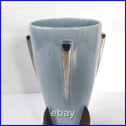 Vase Art Deco Vintage Scandinave 1920 Ceramique Palissandre Chrome 20s Retro