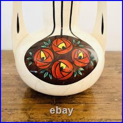 Vase Art Déco début 20e siècle Céramique craquelée à décor polychrome stylisé