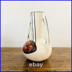 Vase Art Déco début 20e siècle Céramique craquelée à décor polychrome stylisé
