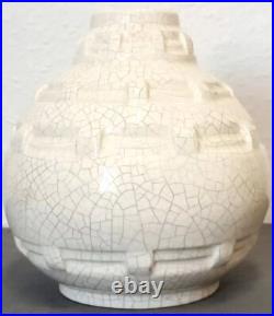 Vase Art Déco en Céramique Craquelée Louis Gueule Vierzon, Numéroté 510 Vase Art Déco en Céramique Craquelée Louis Gueule Vierzon, Numéroté 510