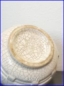 Vase Art Déco en Céramique Craquelée Louis Gueule Vierzon, Numéroté 510 Vase Art Déco en Céramique Craquelée Louis Gueule Vierzon, Numéroté 510