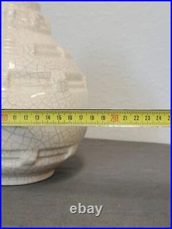 Vase Art Déco en Céramique Craquelée Louis Gueule Vierzon, Numéroté 510 Vase Art Déco en Céramique Craquelée Louis Gueule Vierzon, Numéroté 510