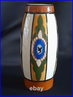 Vase Art Déco en céramique craquelée Auguste MOUZIN & Cie