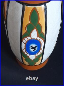 Vase Art Déco en céramique craquelée Auguste MOUZIN & Cie