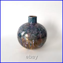 Vase Art Déco en céramique émaillée irisée à Sèvres de MNF Vinsare 1930s