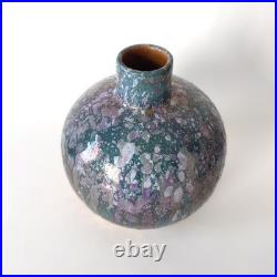 Vase Art Déco en céramique émaillée irisée à Sèvres de MNF Vinsare 1930s