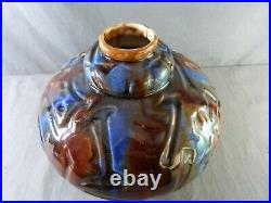 Vase Art Déco signé ELGÉ (Louis Gueule) en céramique de VIERZON années 1920