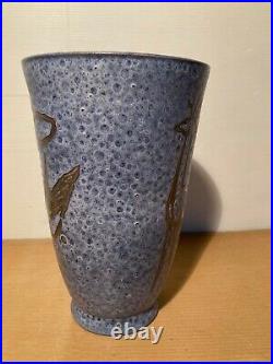 Vase CAB céramique Art de Bordeaux Bleu à Décor Animalier Déco 40 50 Primavera