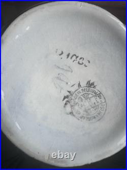 Vase Céramique Noire Or Argent Fleur Art Déco Boch Frères La Loubiere Belgique