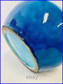 Vase Céramique Primavera Bleu Celeste Turquoise Bleu Période art Deco