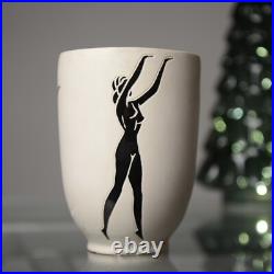 Vase Céramique Robert Loiseleur Style Art Déco Moderniste Années 60 Vallauris