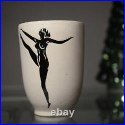 Vase Céramique Robert Loiseleur Style Art Déco Moderniste Années 60 Vallauris