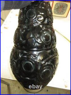 Vase Céramique noire Signé ST Clement, ART DECO, HAUT 32 cm