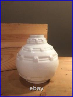 Vase Craquele Blanc 1930